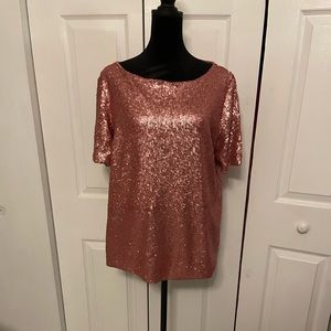 Sunday in Brooklyn Metallic Blush Sequins Blouse NWOT Size Medium